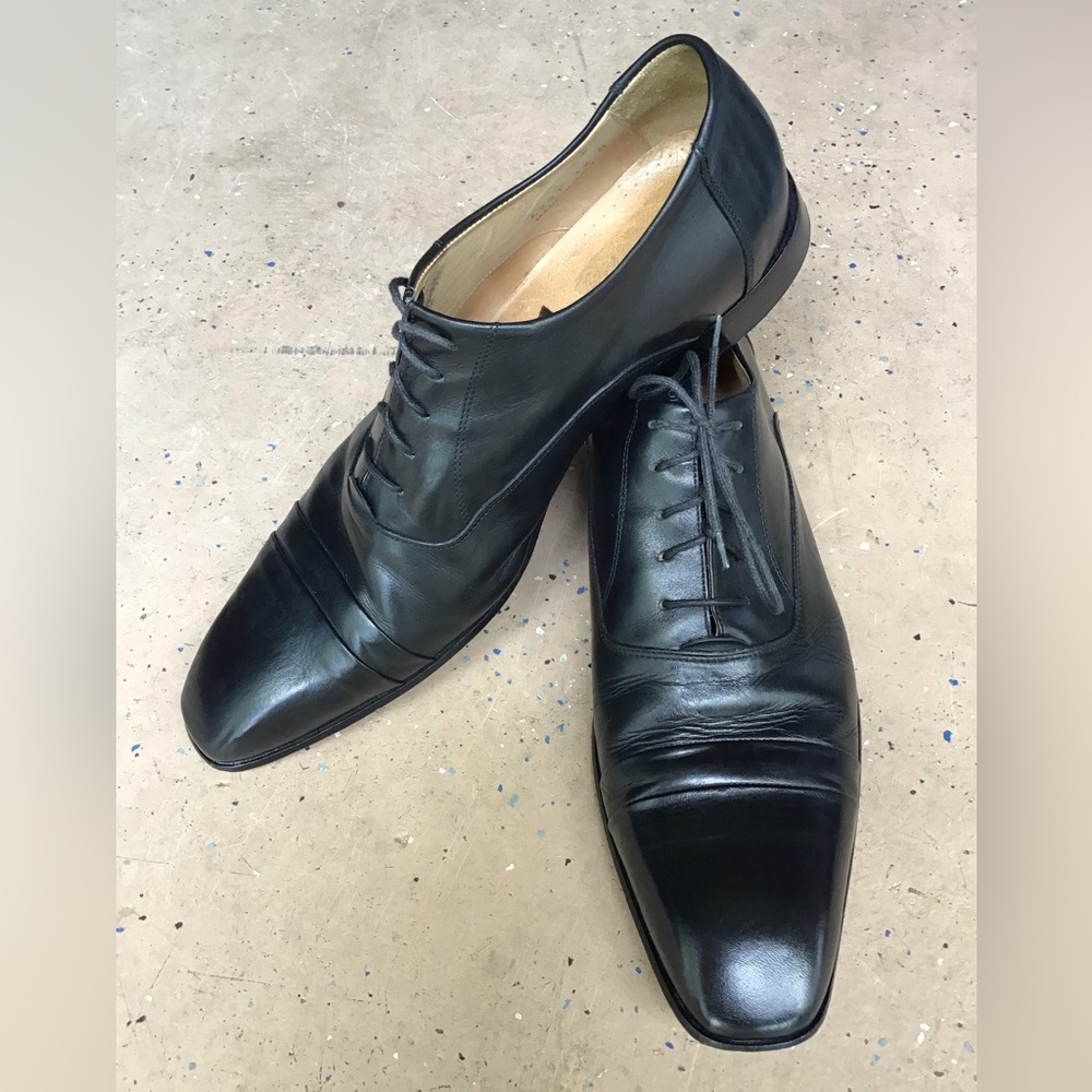 GIANNI ORVIETTO Leather Lace-up Double Captoe Oxfords 6227